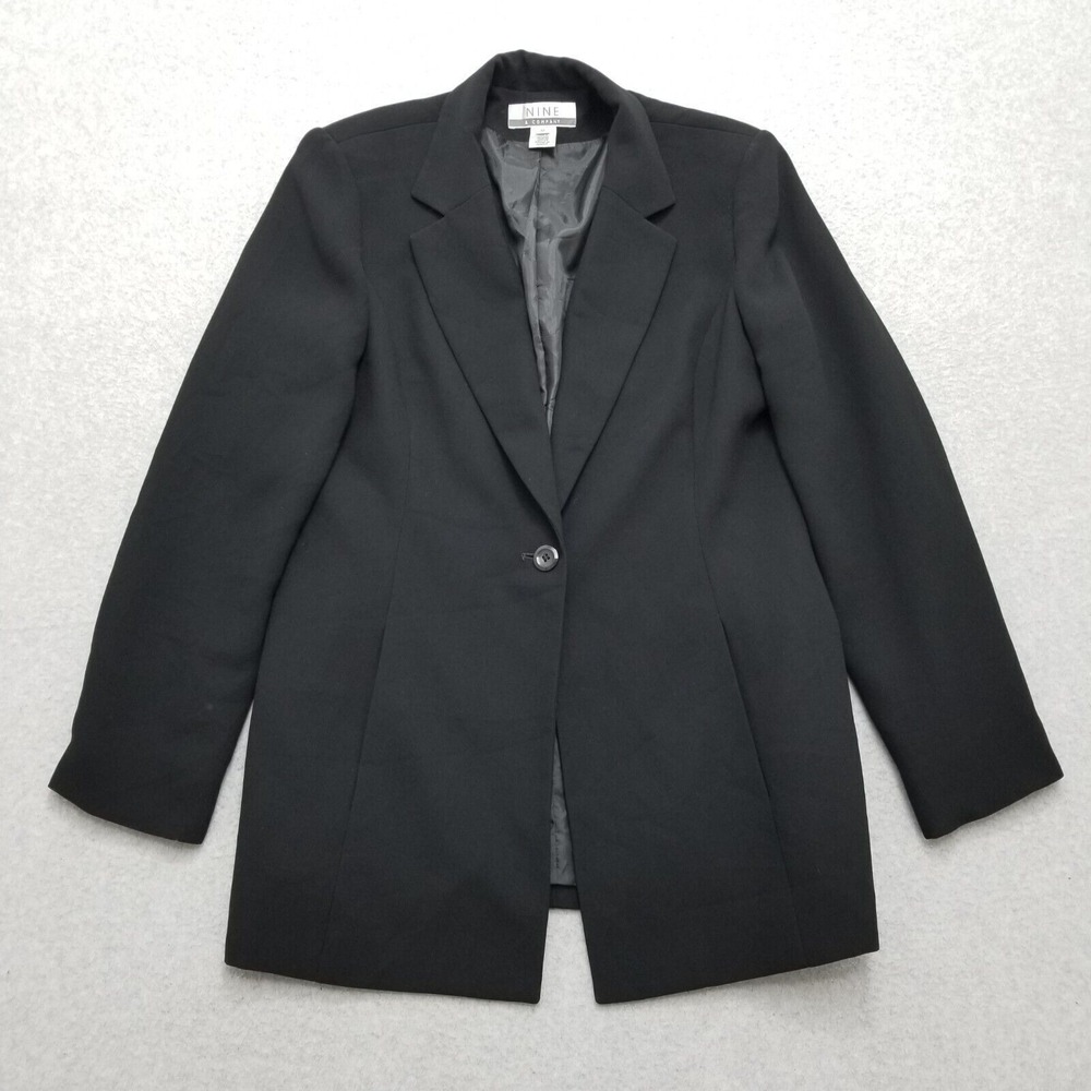 Nine & Company Blazer Womens 12 Black Pockets‎ Button Outdoor